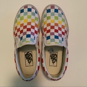 Rainbow Check Vans Size 5.5